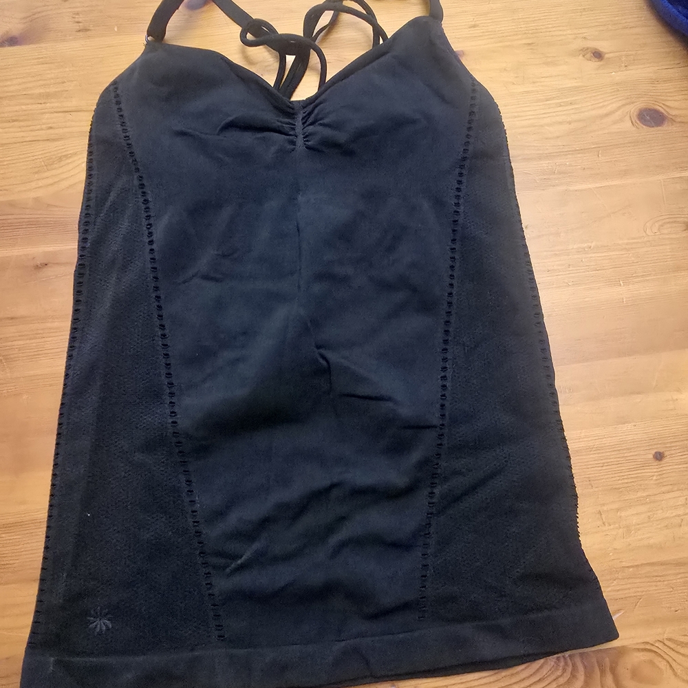 Athleta Black Ribbed Halter Top